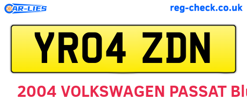 YR04ZDN are the vehicle registration plates.