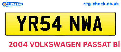YR54NWA are the vehicle registration plates.