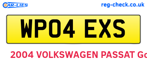 WP04EXS are the vehicle registration plates.