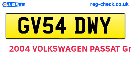 GV54DWY are the vehicle registration plates.