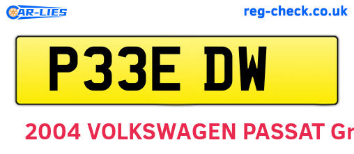 P33EDW are the vehicle registration plates.