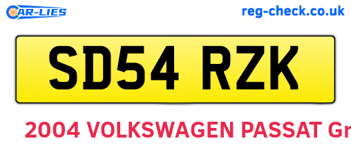 SD54RZK are the vehicle registration plates.