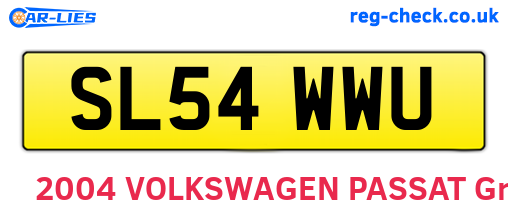 SL54WWU are the vehicle registration plates.