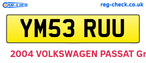YM53RUU are the vehicle registration plates.