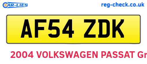 AF54ZDK are the vehicle registration plates.