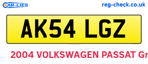 AK54LGZ are the vehicle registration plates.