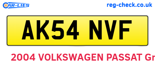 AK54NVF are the vehicle registration plates.