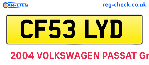 CF53LYD are the vehicle registration plates.