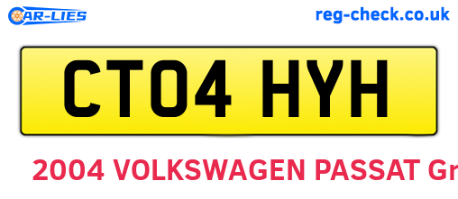 CT04HYH are the vehicle registration plates.