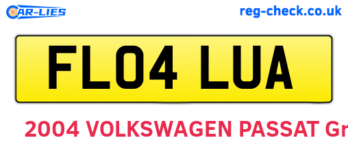 FL04LUA are the vehicle registration plates.