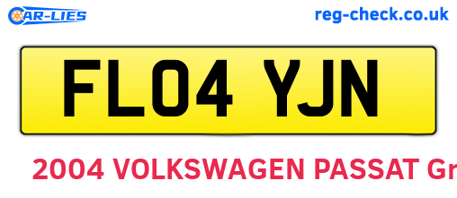 FL04YJN are the vehicle registration plates.