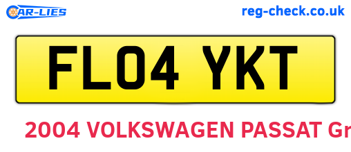 FL04YKT are the vehicle registration plates.