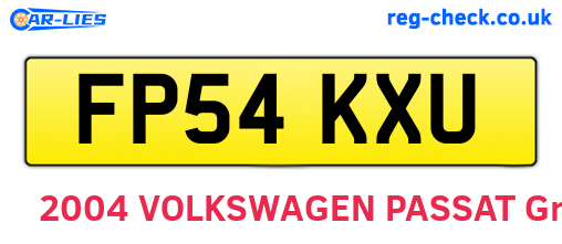 FP54KXU are the vehicle registration plates.