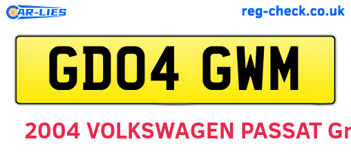 GD04GWM are the vehicle registration plates.