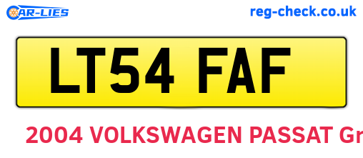 LT54FAF are the vehicle registration plates.