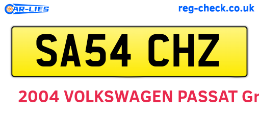 SA54CHZ are the vehicle registration plates.