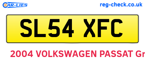 SL54XFC are the vehicle registration plates.