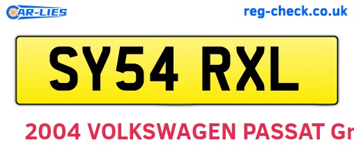 SY54RXL are the vehicle registration plates.