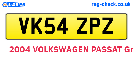 VK54ZPZ are the vehicle registration plates.