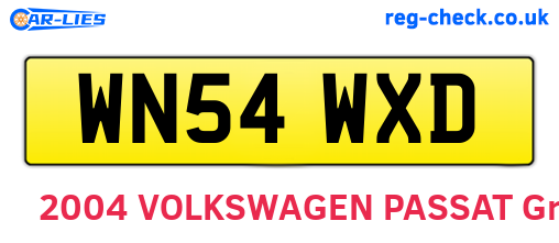 WN54WXD are the vehicle registration plates.