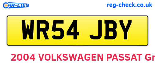 WR54JBY are the vehicle registration plates.