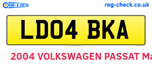 LD04BKA are the vehicle registration plates.