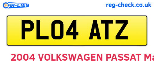 PL04ATZ are the vehicle registration plates.