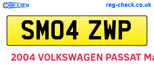 SM04ZWP are the vehicle registration plates.