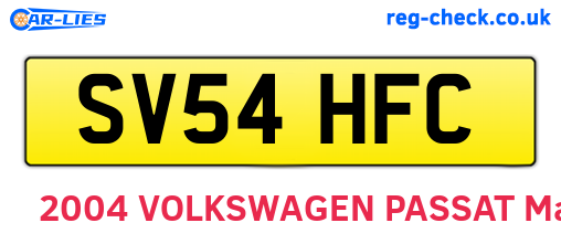 SV54HFC are the vehicle registration plates.