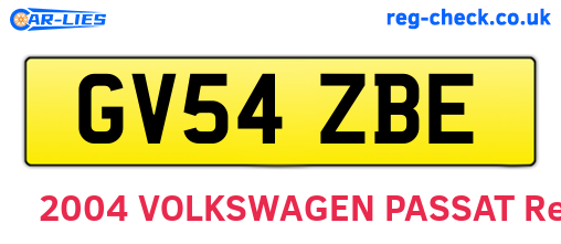 GV54ZBE are the vehicle registration plates.