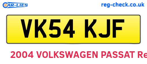 VK54KJF are the vehicle registration plates.