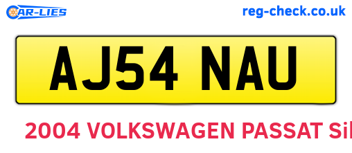 AJ54NAU are the vehicle registration plates.