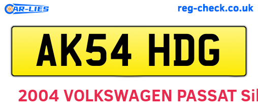 AK54HDG are the vehicle registration plates.