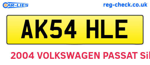 AK54HLE are the vehicle registration plates.