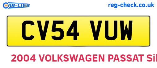 CV54VUW are the vehicle registration plates.