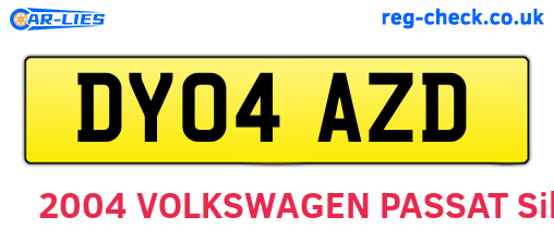 DY04AZD are the vehicle registration plates.
