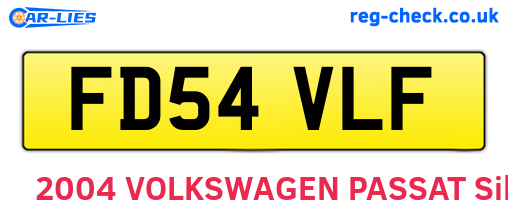FD54VLF are the vehicle registration plates.