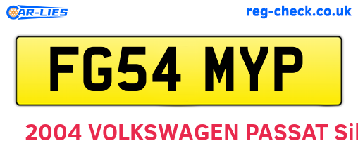 FG54MYP are the vehicle registration plates.