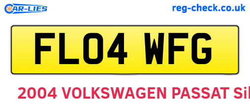 FL04WFG are the vehicle registration plates.