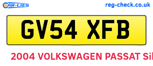 GV54XFB are the vehicle registration plates.