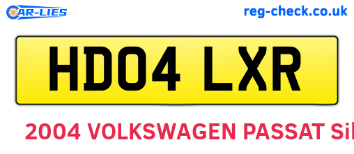 HD04LXR are the vehicle registration plates.
