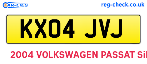 KX04JVJ are the vehicle registration plates.