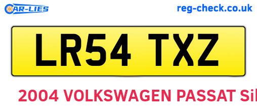 LR54TXZ are the vehicle registration plates.