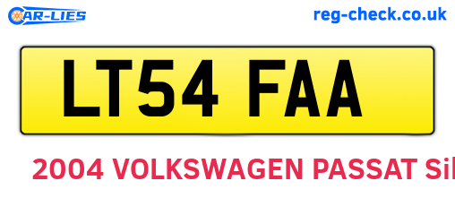 LT54FAA are the vehicle registration plates.
