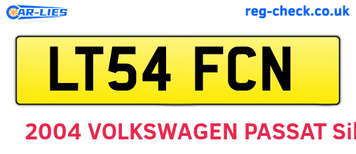 LT54FCN are the vehicle registration plates.