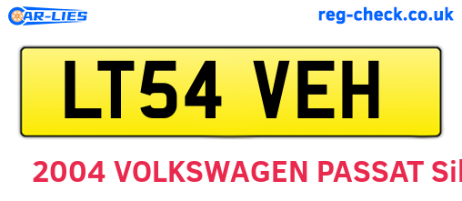 LT54VEH are the vehicle registration plates.