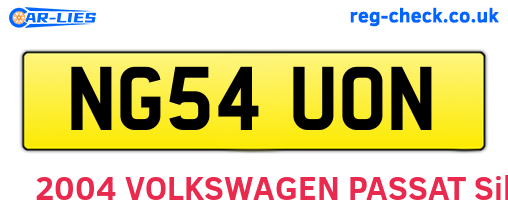NG54UON are the vehicle registration plates.