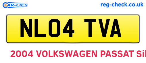 NL04TVA are the vehicle registration plates.