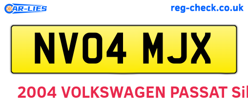 NV04MJX are the vehicle registration plates.