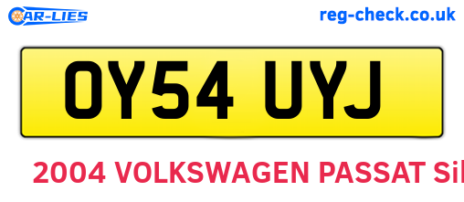 OY54UYJ are the vehicle registration plates.